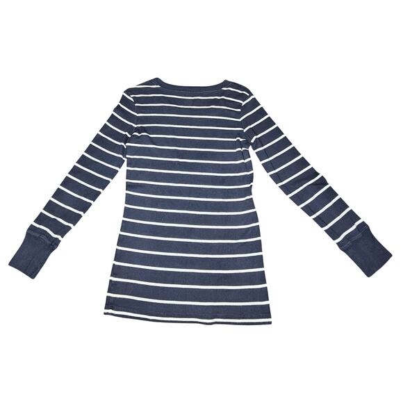 GAP Navy Blue and White Stripe Long Sleeve Preppy 90's Women's Sz Small - Picture 2 of 5